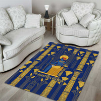 Amun Area Rug Ancient Egyptian Hieroglyphic, Pharaoh and Scarab - Wonder Print Shop
