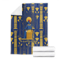 Amun Blanket Ancient Egyptian Hieroglyphic, Pharaoh and Scarab - Wonder Print Shop