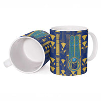 Amun Ceramic Mug Ancient Egyptian Hieroglyphic, Pharaoh and Scarab - Wonder Print Shop
