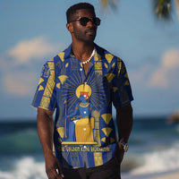 Amun Hawaiian Shirt Ancient Egyptian Hieroglyphic, Pharaoh and Scarab - Wonder Print Shop