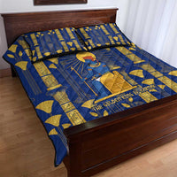 Amun Quilt Bed Set Ancient Egyptian Hieroglyphic, Pharaoh and Scarab - Wonder Print Shop