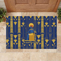 Amun Rubber Doormat Ancient Egyptian Hieroglyphic, Pharaoh and Scarab - Wonder Print Shop