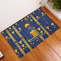 Amun Rubber Doormat Ancient Egyptian Hieroglyphic, Pharaoh and Scarab - Wonder Print Shop
