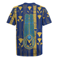 Amun Rugby Jersey Ancient Egyptian Hieroglyphic, Pharaoh and Scarab - Wonder Print Shop