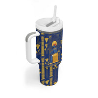 Amun Tumbler With Handle Ancient Egyptian Hieroglyphic, Pharaoh and Scarab - Wonder Print Shop