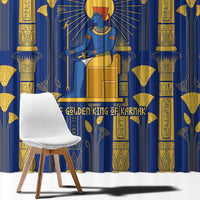 Amun Window Curtain Ancient Egyptian Hieroglyphic, Pharaoh and Scarab - Wonder Print Shop