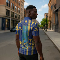 Amun Zipper Polo Shirt Ancient Egyptian Hieroglyphic, Pharaoh and Scarab - Wonder Print Shop