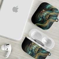 Amun Ancient Egyptian AirPods Case with Mystical Smoke Swirl Pattern, Fiery Ram Head, and Hieroglyphic - Wonder Print Shop