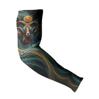 Amun Ancient Egyptian Arm Sleeves with Mystical Smoke Swirl Pattern, Fiery Ram Head, and Hieroglyphic - Wonder Print Shop