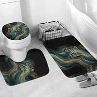 Amun Ancient Egyptian Bathroom Set with Mystical Smoke Swirl Pattern, Fiery Ram Head, and Hieroglyphic - Wonder Print Shop