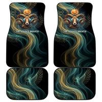 Amun Ancient Egyptian Car Mats with Mystical Smoke Swirl Pattern, Fiery Ram Head, and Hieroglyphic - Wonder Print Shop