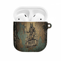 Anubis AirPods Case Ancient Egyptian Aged Papyrus, Scales of Justice, and Egyptian Hieroglyph - Wonder Print Shop
