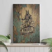 Anubis Canvas Wall Art Ancient Egyptian Aged Papyrus, Scales of Justice, and Egyptian Hieroglyph - Wonder Print Shop