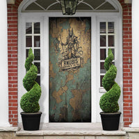Anubis Door Cover Ancient Egyptian Aged Papyrus, Scales of Justice, and Egyptian Hieroglyph - Wonder Print Shop
