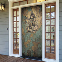 Anubis Door Cover Ancient Egyptian Aged Papyrus, Scales of Justice, and Egyptian Hieroglyph - Wonder Print Shop
