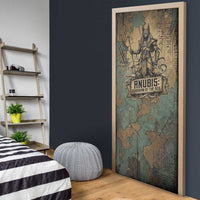 Anubis Door Cover Ancient Egyptian Aged Papyrus, Scales of Justice, and Egyptian Hieroglyph - Wonder Print Shop