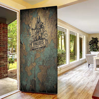 Anubis Door Cover Ancient Egyptian Aged Papyrus, Scales of Justice, and Egyptian Hieroglyph - Wonder Print Shop