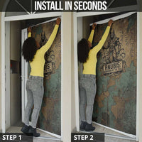 Anubis Door Cover Ancient Egyptian Aged Papyrus, Scales of Justice, and Egyptian Hieroglyph - Wonder Print Shop