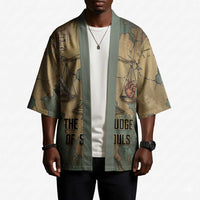 Anubis Kimono Ancient Egyptian Aged Papyrus, Scales of Justice, and Egyptian Hieroglyph - Wonder Print Shop