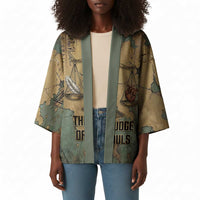 Anubis Kimono Ancient Egyptian Aged Papyrus, Scales of Justice, and Egyptian Hieroglyph - Wonder Print Shop