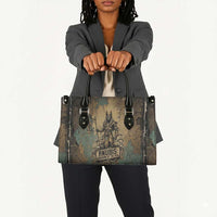 Anubis Leather Bag Ancient Egyptian Aged Papyrus, Scales of Justice, and Egyptian Hieroglyph - Wonder Print Shop