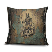 Anubis Pillow Cover Ancient Egyptian Aged Papyrus, Scales of Justice, and Egyptian Hieroglyph - Wonder Print Shop