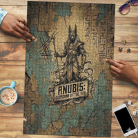 Anubis Puzzle Ancient Egyptian Aged Papyrus, Scales of Justice, and Egyptian Hieroglyph - Wonder Print Shop