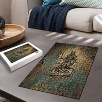 Anubis Puzzle Ancient Egyptian Aged Papyrus, Scales of Justice, and Egyptian Hieroglyph - Wonder Print Shop