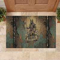 Anubis Rubber Doormat Ancient Egyptian Aged Papyrus, Scales of Justice, and Egyptian Hieroglyph - Wonder Print Shop