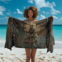 Anubis Sarong Ancient Egyptian Aged Papyrus, Scales of Justice, and Egyptian Hieroglyph - Wonder Print Shop