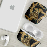 Anubis Ancient Egyptian AirPods Case with Starry Mummy Wrap Pattern, Anubis Warrior Illustration, and Pyramid - Wonder Print Shop
