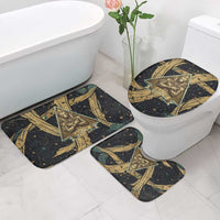 Anubis Ancient Egyptian Bathroom Set with Starry Mummy Wrap Pattern, Anubis Warrior Illustration, and Pyramid - Wonder Print Shop
