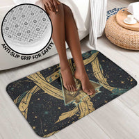 Anubis Ancient Egyptian Bathroom Set with Starry Mummy Wrap Pattern, Anubis Warrior Illustration, and Pyramid - Wonder Print Shop