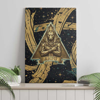 Anubis Ancient Egyptian Canvas Wall Art with Starry Mummy Wrap Pattern, Anubis Warrior Illustration, and Pyramid - Wonder Print Shop