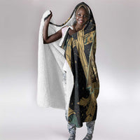 Anubis Ancient Egyptian Hooded Blanket with Starry Mummy Wrap Pattern, Anubis Warrior Illustration, and Pyramid - Wonder Print Shop