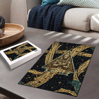 Anubis Ancient Egyptian Puzzle with Starry Mummy Wrap Pattern, Anubis Warrior Illustration, and Pyramid - Wonder Print Shop
