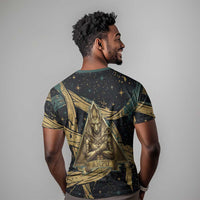 Anubis Ancient Egyptian T shirt with Starry Mummy Wrap Pattern, Anubis Warrior Illustration, and Pyramid - Wonder Print Shop