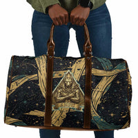 Anubis Ancient Egyptian Travel Bag with Starry Mummy Wrap Pattern, Anubis Warrior Illustration, and Pyramid - Wonder Print Shop