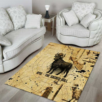 Apis Area Rug Ancient Egyptian Papyrus Map, Egyptian Crown Bull Illustration - Wonder Print Shop