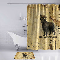 Apis Bathroom Set Ancient Egyptian Papyrus Map, Egyptian Crown Bull Illustration - Wonder Print Shop