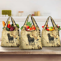 Apis Grocery Bag Ancient Egyptian Papyrus Map, Egyptian Crown Bull Illustration - Wonder Print Shop