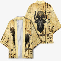 Apis Kimono Ancient Egyptian Papyrus Map, Egyptian Crown Bull Illustration - Wonder Print Shop