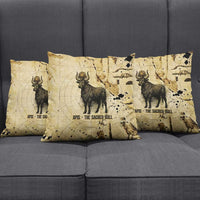 Apis Pillow Cover Ancient Egyptian Papyrus Map, Egyptian Crown Bull Illustration - Wonder Print Shop
