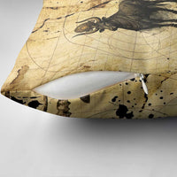 Apis Pillow Cover Ancient Egyptian Papyrus Map, Egyptian Crown Bull Illustration - Wonder Print Shop