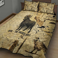 Apis Quilt Bed Set Ancient Egyptian Papyrus Map, Egyptian Crown Bull Illustration - Wonder Print Shop