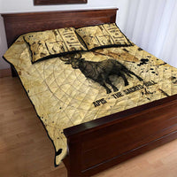 Apis Quilt Bed Set Ancient Egyptian Papyrus Map, Egyptian Crown Bull Illustration - Wonder Print Shop