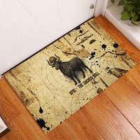 Apis Rubber Doormat Ancient Egyptian Papyrus Map, Egyptian Crown Bull Illustration - Wonder Print Shop