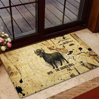 Apis Rubber Doormat Ancient Egyptian Papyrus Map, Egyptian Crown Bull Illustration - Wonder Print Shop