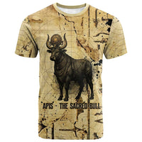 Apis T shirt Ancient Egyptian Papyrus Map, Egyptian Crown Bull Illustration - Wonder Print Shop