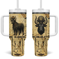 Apis Tumbler With Handle Ancient Egyptian Papyrus Map, Egyptian Crown Bull Illustration - Wonder Print Shop
